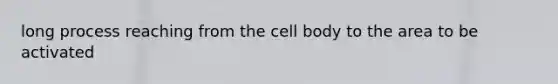 long process reaching from the cell body to the area to be activated