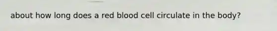 about how long does a red blood cell circulate in the body?