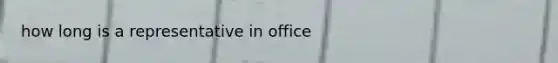 how long is a representative in office