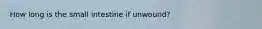 How long is the small intestine if unwound?