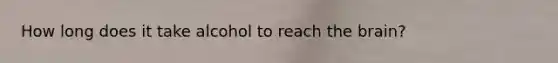 How long does it take alcohol to reach the brain?