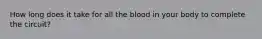 How long does it take for all the blood in your body to complete the circuit?