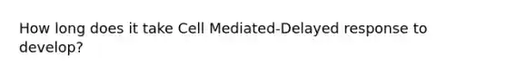 How long does it take Cell Mediated-Delayed response to develop?