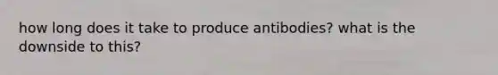 how long does it take to produce antibodies? what is the downside to this?