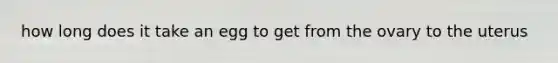 how long does it take an egg to get from the ovary to the uterus