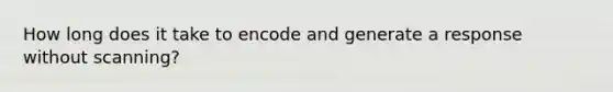 How long does it take to encode and generate a response without scanning?