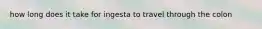 how long does it take for ingesta to travel through the colon