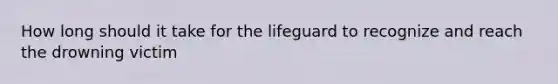 How long should it take for the lifeguard to recognize and reach the drowning victim