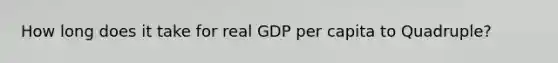 How long does it take for real GDP per capita to Quadruple?