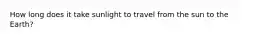 How long does it take sunlight to travel from the sun to the Earth?