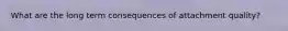 What are the long term consequences of attachment quality?