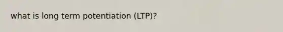 what is long term potentiation (LTP)?