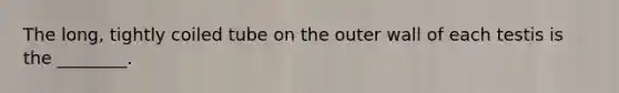 The​ long, tightly coiled tube on the outer wall of each testis is the​ ________.