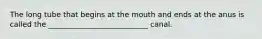 The long tube that begins at the mouth and ends at the anus is called the ___________________________ canal.