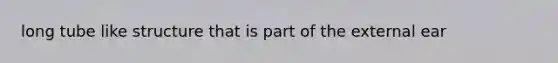 long tube like structure that is part of the external ear