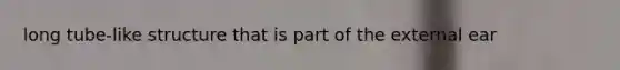 long tube-like structure that is part of the external ear