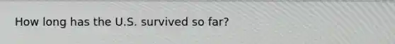 How long has the U.S. survived so far?