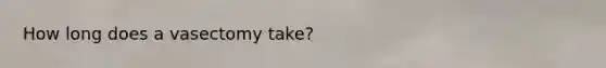 How long does a vasectomy take?