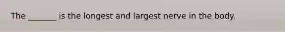 The _______ is the longest and largest nerve in the body.