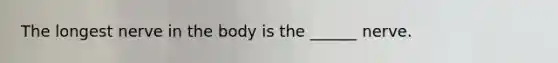 The longest nerve in the body is the ______ nerve.