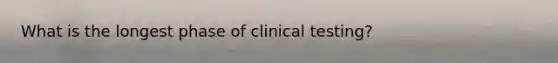 What is the longest phase of clinical testing?