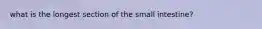 what is the longest section of the small intestine?