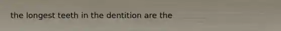 the longest teeth in the dentition are the