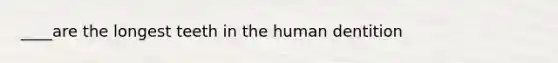 ____are the longest teeth in the human dentition