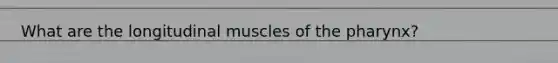 What are the longitudinal muscles of the pharynx?