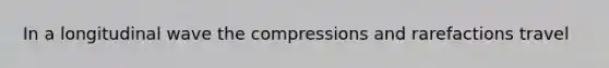 In a longitudinal wave the compressions and rarefactions travel