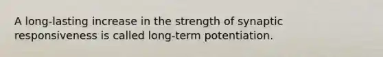 A long-lasting increase in the strength of synaptic responsiveness is called long-term potentiation.