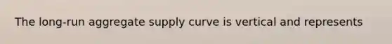 The long-run aggregate supply curve is vertical and represents