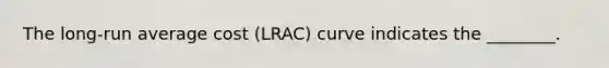 The long-run average cost (LRAC) curve indicates the ________.