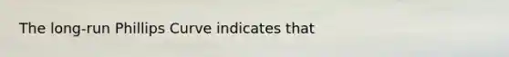 The long-run Phillips Curve indicates that