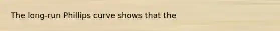The long-run Phillips curve shows that the