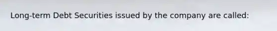 Long-term Debt Securities issued by the company are called: