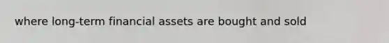 where long-term financial assets are bought and sold