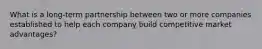 What is a long-term partnership between two or more companies established to help each company build competitive market advantages?