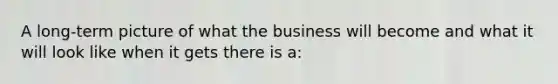 A long-term picture of what the business will become and what it will look like when it gets there is a: