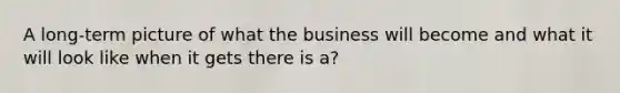 A long-term picture of what the business will become and what it will look like when it gets there is a?