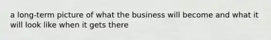 a long-term picture of what the business will become and what it will look like when it gets there