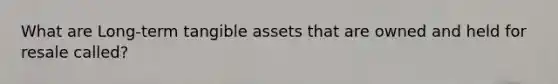 What are Long-term tangible assets that are owned and held for resale called?