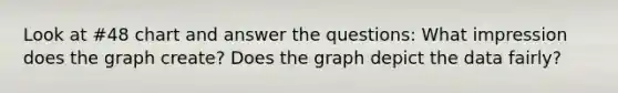 Look at #48 chart and answer the questions: What impression does the graph create? Does the graph depict the data fairly?