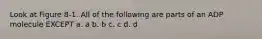Look at Figure 8-1. All of the following are parts of an ADP molecule EXCEPT a. a b. b c. c d. d
