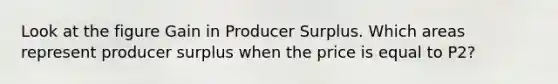 Look at the figure Gain in Producer Surplus. Which areas represent producer surplus when the price is equal to P2?