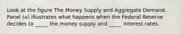 Look at the figure The Money Supply and Aggregate Demand. Panel (a) illustrates what happens when the Federal Reserve decides to _____ the money supply and _____ interest rates.