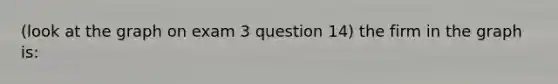 (look at the graph on exam 3 question 14) the firm in the graph is: