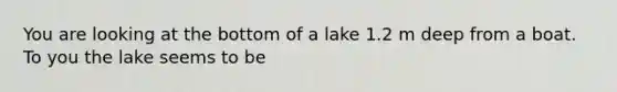 You are looking at the bottom of a lake 1.2 m deep from a boat. To you the lake seems to be