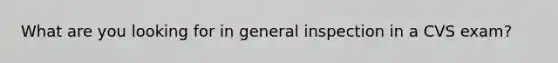 What are you looking for in general inspection in a CVS exam?