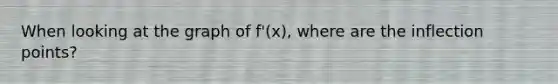 When looking at the graph of f'(x), where are the inflection points?